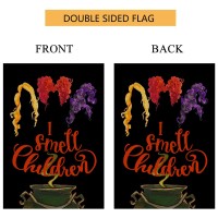 Sysama Halloween I Smell Children Garden Flag 12?18 Inch Double Sided For Outside Small Burlap Black Holiday Happy Halloween Yard Flag Banners