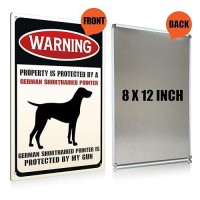 Funny Dog Warning Metal Tin Signs Wall Art Decor Property Is Protected By A German Shorthaired Pointer Sign For Home Decor Gifts