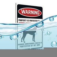 Funny Dog Warning Metal Tin Signs Wall Art Decor Property Is Protected By A German Shorthaired Pointer Sign For Home Decor Gifts