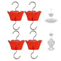 Ant Moat For Hummingbird Feeder 3 Oz X 4 Pack Red Insect Guard With Large Capacity