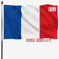 Tnpun French Flag 3X5 Outdoor Double Sided France Flags Vivid Color Heavy Duty 210D Nylon Cloth National Country Flags With 2 Br