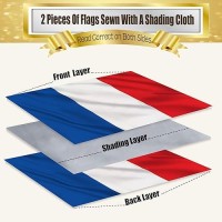 Tnpun French Flag 3X5 Outdoor Double Sided France Flags Vivid Color Heavy Duty 210D Nylon Cloth National Country Flags With 2 Br