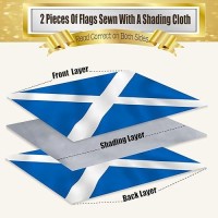 Tnpun Scottish Flag 3X5 Outdoor Double Sided Scotland Flags Vivid Color Heavy Duty 210D Nylon Cloth With 2 Brass Grommets 4 Rows