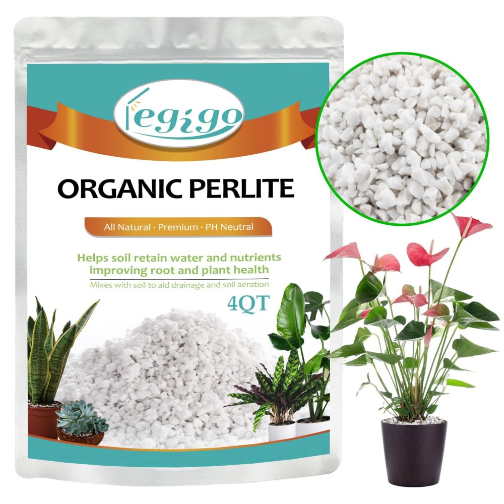 Legigo 4 Quarts Organic Horticultural Perlite For Plants Indoor Natural Horticultural Soil Additive Conditioner Mix For Improve