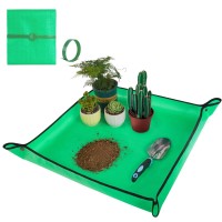 Hnxtyaob Repotting Mat For Indoor Plant Transplanting And Mess Control 27X 27 Thickened Waterproof Potting Tray Foldable Suc