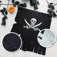 Anley 3X25 Foot Weathered Linen Pirate Flag Retro Vintage Pirate Flag For Halloween Decorations Pirate Theme Party And More