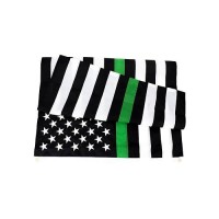 Tnpun Thin Green Line Flag 3X5 Embroidered Heavy Duty American Flags With Green Stripe Vivid Color For Law Enforcement Federal Agents Border Patrol  2 Brass Grommets 4 Rows Of Stitches