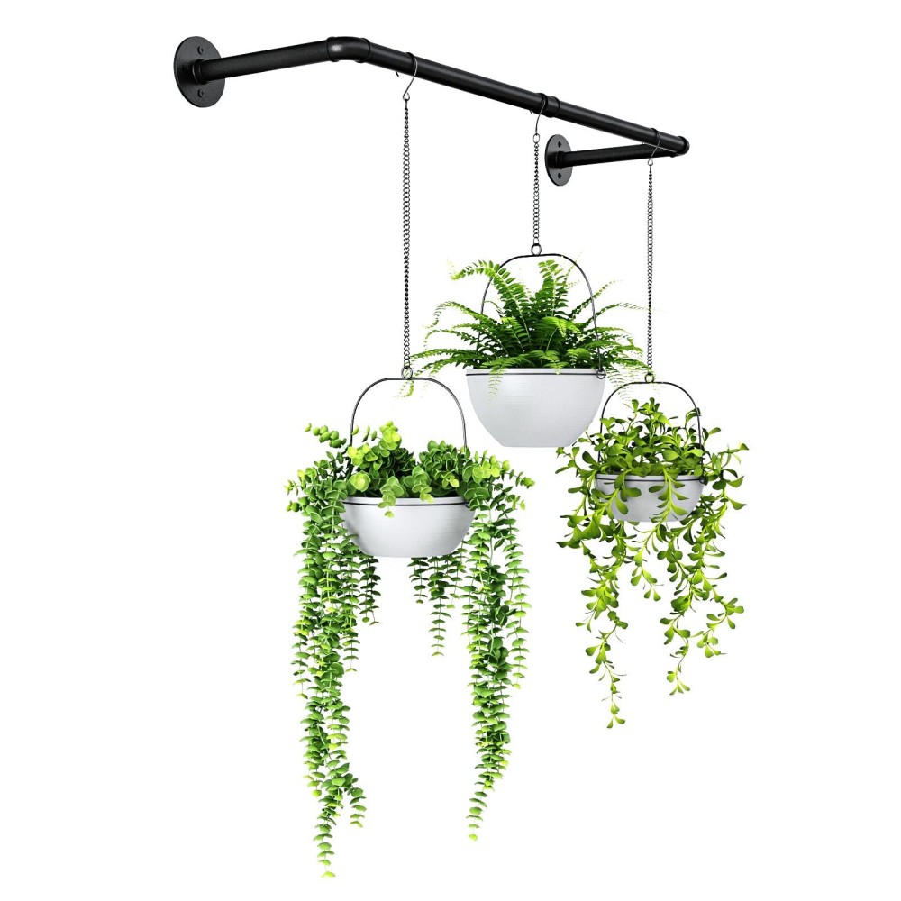 Bamworld Hanging Planters For Indoor Plants Plant Hanger Indoor Hanging Plant Holder Window Plant Shelves Metal Rodpotplant No