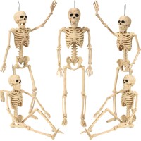 Abakuku 18 Posable 5 Pack Halloween Skeleton Decorations Human Bones For Halloween Party With Movable Joints For Haunted House