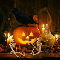 Abakuku 18 Posable 5 Pack Halloween Skeleton Decorations Human Bones For Halloween Party With Movable Joints For Haunted House