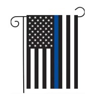 Thin Blue Line Usa Garden Flag 12 X 18 Inches - Polyester Double Sided Printed Small Police Flags For Yard (Flag Only)