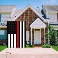 Thin Red Line Usa Garden Flag 12 X 18 Inches - Polyester Double Sided Printed Small Fire Department Firefighter Flags For Yard (Flag Only)