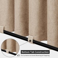 Easygoing Linen Look Outdoor Curtains Waterproof Windproof Porch Curtains Soft Thicken Outdoor Privacy Curtains For Patio Gaz