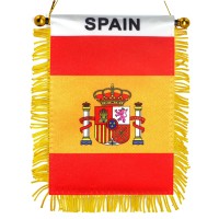 Anley 4 X 6 Inch Spain Fringy Window Hanging Flag Mini Flag Banner Car Rearview Mirror D Cor Fringed Spanish Hanging Fla