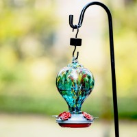 Laelvish Garden Gifts For Mom Mothers Day Hummingbird Feeders For Outdoors Hanging 32Oz Glass Hummingbird Feeder With Ant Moat