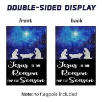 4 Pack O Holy Night Christmas Nativity Scene Garden Flag  12?18 Inch Double Sided Vertical Burlap Christmas Winter Believe Jesus Garden Flag  Jesus Is The Reason For The Season Garden Flag