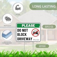 2Pc Do Not Block Driveway Sign With Stake 17 Inches By 13 Inches Corrugated Plastic Do Not Block Driveway Sign With Stand