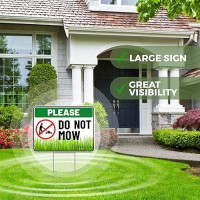 2Pc Do Not Mow Sign With Stake 12 Inches By 9 Inches Corrugated Plastic No Mow May Yard Sign For Lawn