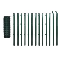 vidaXL Euro Fence Steel 82ft x 4.92 ft Green