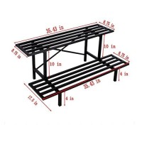 Zhongma 2 Tier Sturdy Metal Plant Stand Heavy Duty Plant Holder For Home Indoor And Outdoor  L35.43 X W17.5 X H14 Inch  440 Lbs Capacity & Heavy Duty Construction.