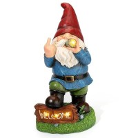 Resin Gnomes Garden Decor 135 Tall Solar Large Inappropriate Funny Gifts Gnome Outdoor Statues For Yard Patio Lawn Outsid