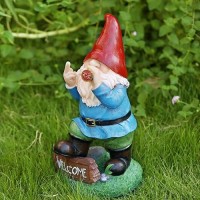 Resin Gnomes Garden Decor 135 Tall Solar Large Inappropriate Funny Gifts Gnome Outdoor Statues For Yard Patio Lawn Outsid