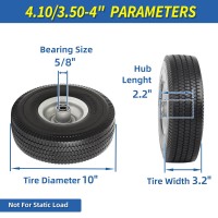 Gicool 4103504 Flat Free Tire And Wheel 10 Solid Tire With 58 Axle Bore Hole 22 Offset Hub For Hand Truck Garden