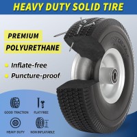 Gicool 4103504 Flat Free Tire And Wheel 10 Solid Tire With 58 Axle Bore Hole 22 Offset Hub For Hand Truck Garden