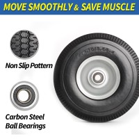 Gicool 4103504 Flat Free Tire And Wheel 10 Solid Tire With 58 Axle Bore Hole 22 Offset Hub For Hand Truck Garden