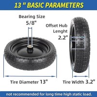 Gicool 13 Flatfree Solid Tire And Wheel With 58 Axle Bore Hole 22 Offset Hub Replacement 4006 Wheelbarrow Tire Co