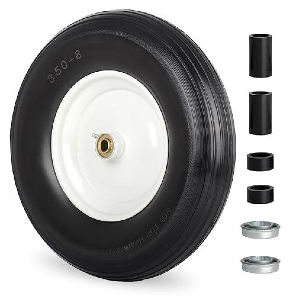 Gicool 145 Wheelbarrow Flat Free Tire Fits 4804008 3502508 4006 4008 Wheelbarrow Wheels 58 Bearing With