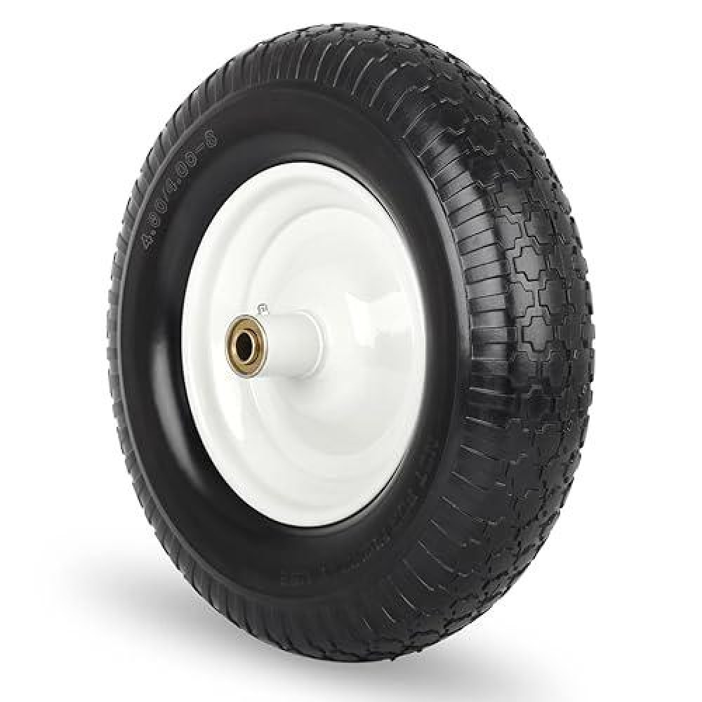 Gicool 4804008 Flatfree Tire And Wheel 16 Solid Wheelbarrow Tire 6 Centered Hub 58 Axle Bore Hole For Wheel Barr