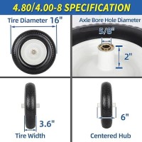 Gicool 4804008 Flatfree Tire And Wheel 16 Solid Wheelbarrow Tire 6 Centered Hub 58 Axle Bore Hole For Wheel Barr