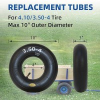 Gicool 4103504 Replacement Inner Tube 2 Pack With Tr87 Bent Valve Stem Heavy Duty For 10 Tires Hand Truck Garden Util