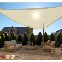 Gorilla Grip Heavy Duty Sun Shade Uv Protection Fade Tear And Rust Resistant Triangle Sunshade Canopy Curved Edges Blocks Sunl