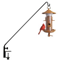 Idzo Deck Bird Feeder Hanger For Railing 43In Deck Hook For Bird Feeder Pole Sturdy 1 Piece Solid Steel Construction 3In Non