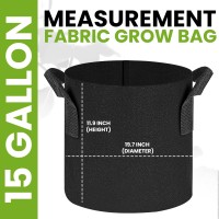 Utopia Home 3 Pack 15 Gallon Grow Bags 300G Thickened Nonwoven Plant Fabric Pots For Outdoor Grow Pots Garden Plant Bags Aer