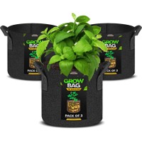 Utopia Home 3 Pack 10 Gallon Grow Bags 300G Thickened Nonwoven Plant Fabric Pots For Outdoor Grow Pots Garden Plant Bags Aer