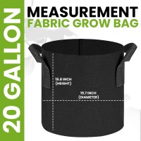 Utopia Home 3Pack 20 Gallon Fabric Grow Bags 300G Thickened Nonwoven Fabric Planters Pots Aeration Fabric Pots With Handles N