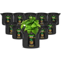 Utopia Home 10 Pack 5 Gallon Grow Bags 300G Thickened Nonwoven Plant Fabric Pots For Outdoor Grow Pots Garden Plant Bags Aer