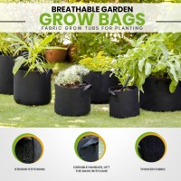 Utopia Home 3 Pack 5 Gallon Grow Bags 300G Thickened Nonwoven Plant Fabric Pots For Outdoor Grow Pots Garden Plant Bags Aera