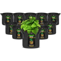 Utopia Home 10 Pack 10 Gallon Grow Bags 300G Thickened Nonwoven Plant Fabric Pots For Outdoor Grow Pots Garden Plant Bags Ae