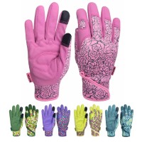 Msupsav Gardening Gloves For Gardening Synthetic Leather Garden Gloves Work Gloves With Touch Screen Birthday Gifts For Mom Pink