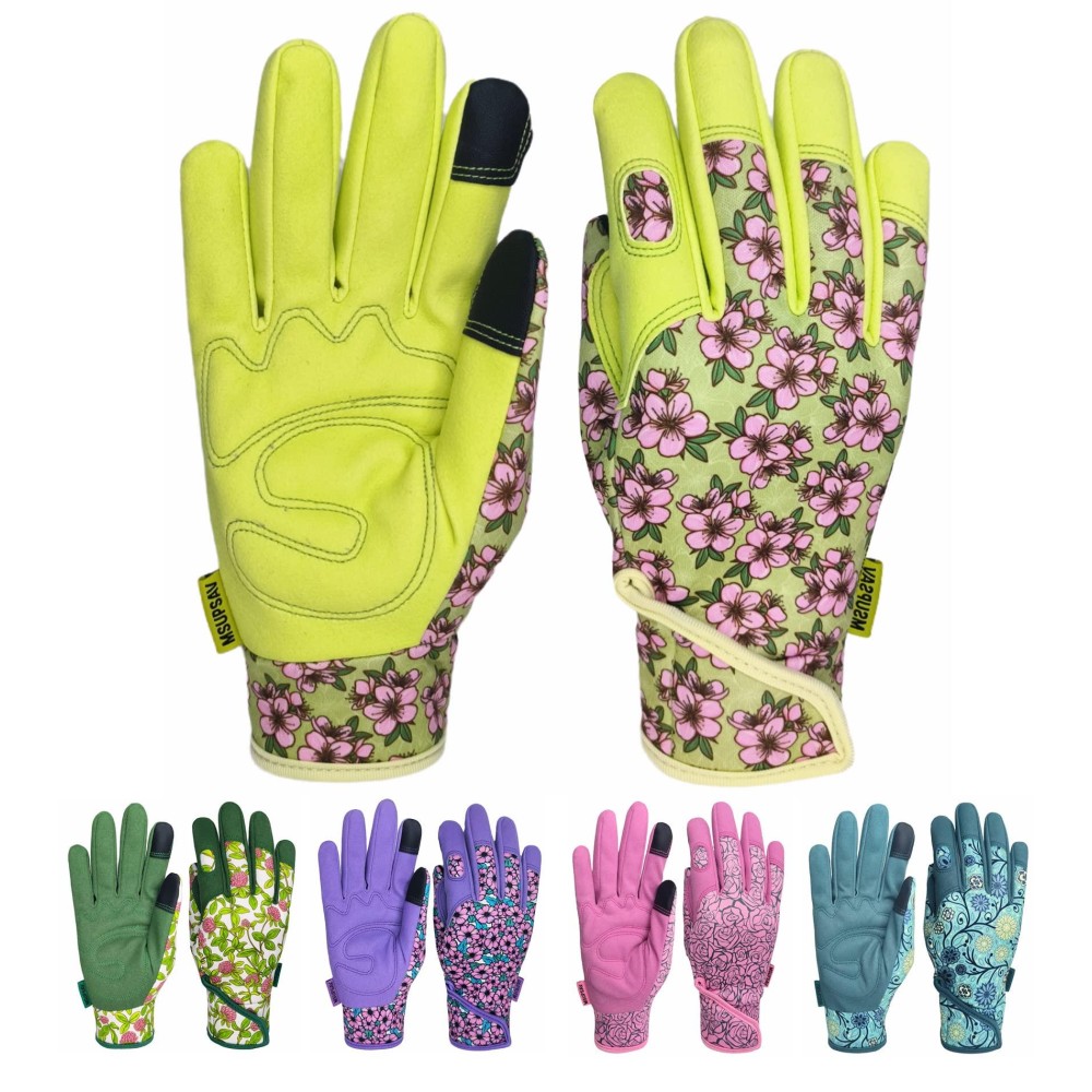 Msupsav Gardening Gloves For Women Garden Gloves For Gardening Work Gloves With Touch Screen Garden Gifts For Women Chartreuse