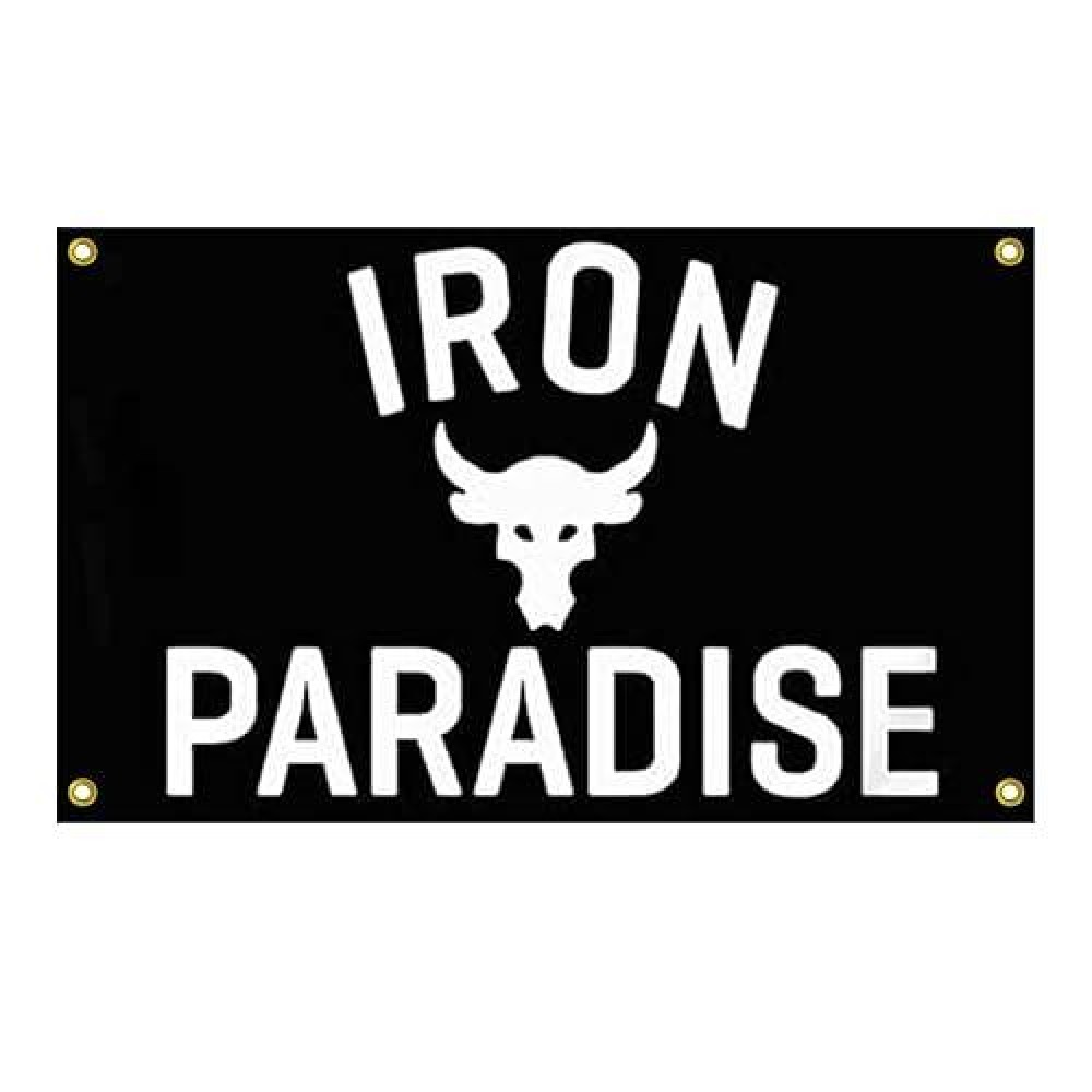 Flagburg Iron Paradise Flag 3X5 Ft Indoor Outdoor Gym Banners For Home Gym Decorating Family Fade Resistant Funny Flags 90X150Cm