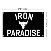 Flagburg Iron Paradise Flag 3X5 Ft Indoor Outdoor Gym Banners For Home Gym Decorating Family Fade Resistant Funny Flags 90X150Cm