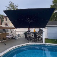 Purple Leaf 10 X 13 Patio Umbrella Outdoor Cantilever Rectangle Umbrella Aluminum Offset Umbrella With 360Degree Rotation For