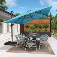 Purple Leaf 10 X 13 Patio Umbrella Outdoor Cantilever Rectangle Umbrella Aluminum Offset Umbrella With 360Degree Rotation For