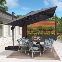 Purple Leaf 10 X 13 Patio Umbrella Outdoor Cantilever Rectangle Umbrella Aluminum Offset Umbrella With 360Degree Rotation For