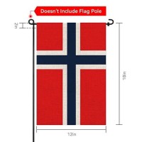 Prettyjessie Norway Flag Norwegian Garden Flags 12X18 Doublesided Small Burlap Yard Flag Decorations For Outdoorsnorway